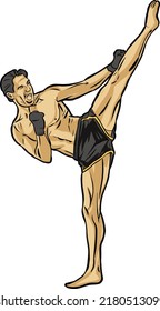 Muay thai boxing martial art fighter 