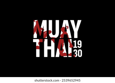 Muay Thai Boxing marcial arte logotipo design. Muay Thai Fighter Illustration vetor