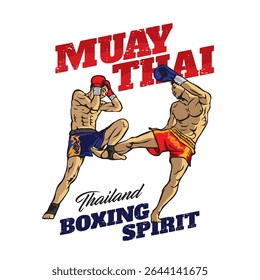 Muay Thai boxing martial arts, perfect for t shirt design