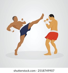 Muay Thai boxing sport asia culture illustration design