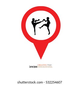 Muay Thai (Thai Boxing).thai kick boxing.vector illustration.eps10