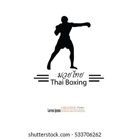 Muay Thai (Thai Boxing).thai kick boxing.vector illustration.