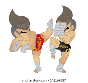 Muay thai Fighter :Jarakhe Fad Hang  VS A guarded stance