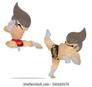 Muay thai Fighter :Jump Kick VS Jarakhe Fad Hang