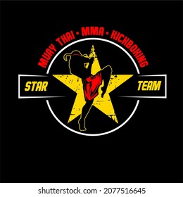 Muay Thai Fighter Kickboxing Karate Kyokushin Design 