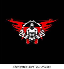 Muay Thai Fighter Logo Boxing Kickboxing Design 