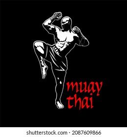 Muay Thai Fighter Logo Boxing Kickboxing Design 