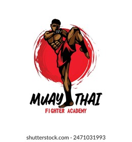 Muay Thai fighter Logo design inspiration vector