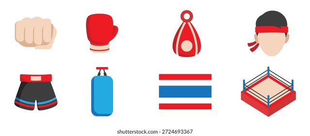 ilustração vetorial de ícones muay thai