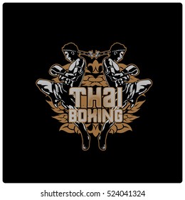 Muay thai. Illustration design t shirt.