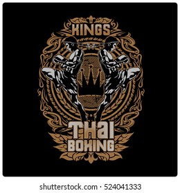 Muay Thai. Illustration Design T Shirt.