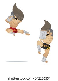 Muay Thai : Jump Kick VS A guarded stance