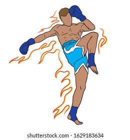 Muay Thai Kickboxing Kickboxer Boxing Men Stock Vector (Royalty Free ...