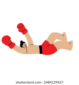 Muay Thai men are kicking and fighting, Thai boxing, sport illustration