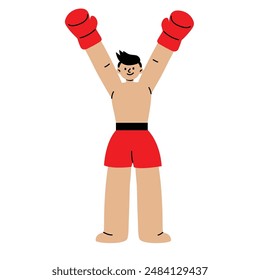 Muay Thai men are kicking and fighting, Thai boxing, sport illustration