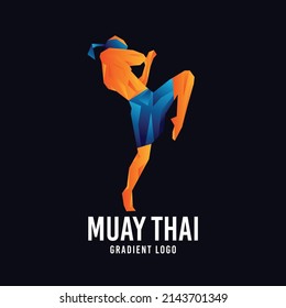muay thai modern gradient logo