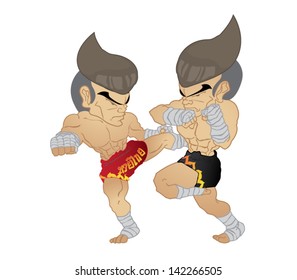 Muay Thai : Roundhouse kick VS Elbow strike and knee strike