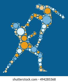 Muay Thai shape vector design by color point
