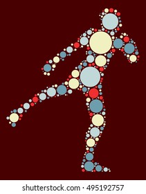 Muay Thai shape vector design by color point
