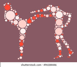 Muay Thai shape vector design by color point