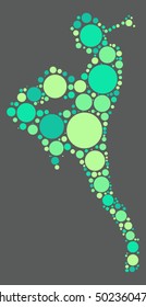 Muay Thai shape vector design by color point
