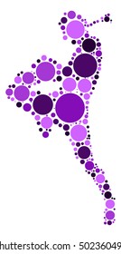Muay Thai shape vector design by color point
