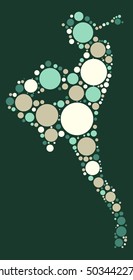 Muay Thai shape vector design by color point
