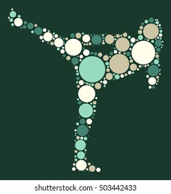 Muay Thai shape vector design by color point