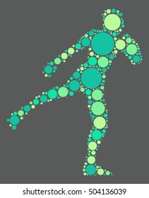 Muay Thai shape vector design by color point