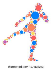 Muay Thai shape vector design by color point