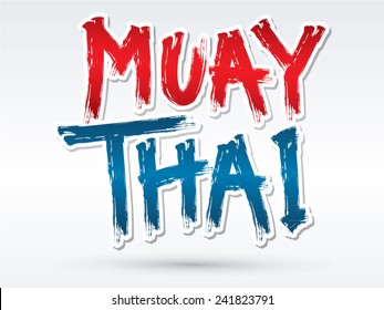  Muay Thai Text, Brush, Graphic Vector.