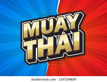 Muay Thai text poster speech design. Vector illustration