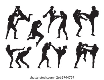 Muay Thai Vektor zum Drucken, Muay Thai Clipart, Muay Thai Illustration