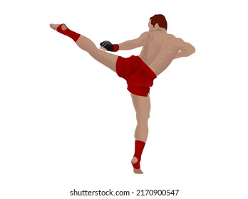 muaythai athlete man high vector