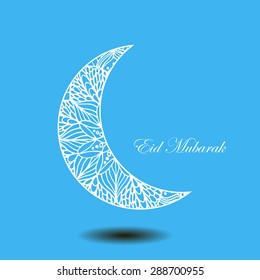 Mubarak background with arabic mandala moon. Can be use as sticker, tag,  design greetings card or label design