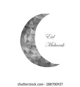  Mubarak background with polygonal moon. Can be use as sticker, tag,  design greetings card or labels