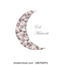  Mubarak background with polygonal moon. Can be use as sticker, tag,  design greetings card or label design