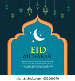 mubarak banner background vector illustration