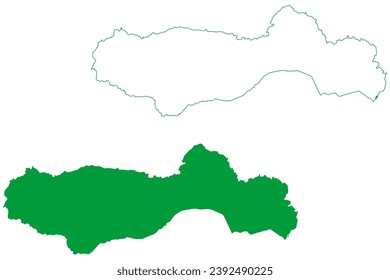 Mucajai municipality (State of Roraima, Municipalities of Brazil, Federative Republic of Brazil) map vector illustration, scribble sketch Mucajaí map