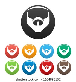 Much beard icon. Simple illustration of much beard icon, simple style.vector icons set color isolated on white