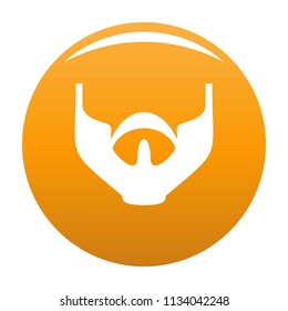 Much beard icon. Simple illustration of much beard icon, simple style.vector icon for any design orange