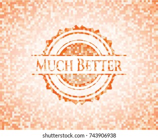 Much Better abstract emblem, orange mosaic background