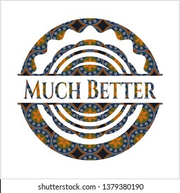 Much Better arabic badge background. Arabesque decoration.