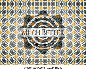 Much Better arabic emblem background. Arabesque decoration.