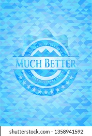 Much Better sky blue emblem with triangle mosaic background