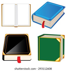 Much books on white background is insulated