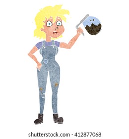 too much coffee freehand drawn retro cartoon