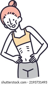 Too Much Dieting Skinny Woman Simple Illustration