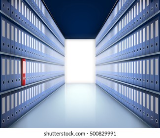 Much folders in archive. Vector illustration.