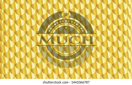 Much golden emblem. Scales pattern. Vector Illustration. Detailed.